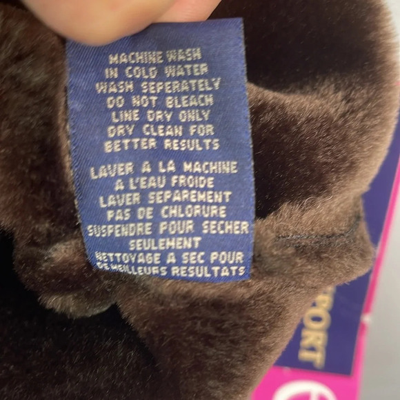 FLAIR SPORT NWT Fun Fur Shawl Collar Vest Brown Faux Suede  Button Front MP - Picture 9 of 11